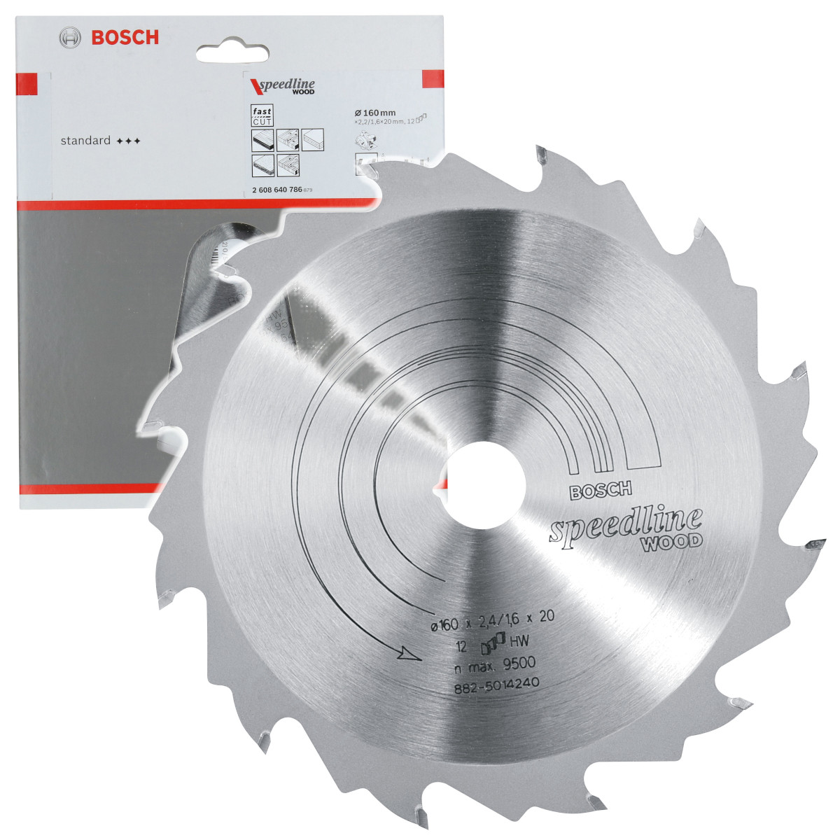 Pilový Kotouč S Widiovými Zuby Na Dřevo 160x2,4x20 mm 12 zubů Bosch (2608640786)