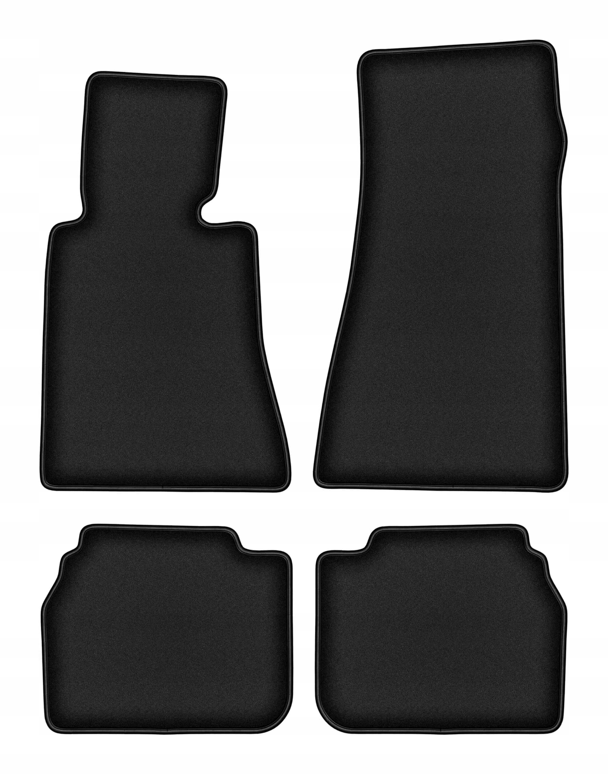 Velúrové koberčeky pre Bmw 7 E32 1986-1994 sedan komplet Durban čierne 4 ks