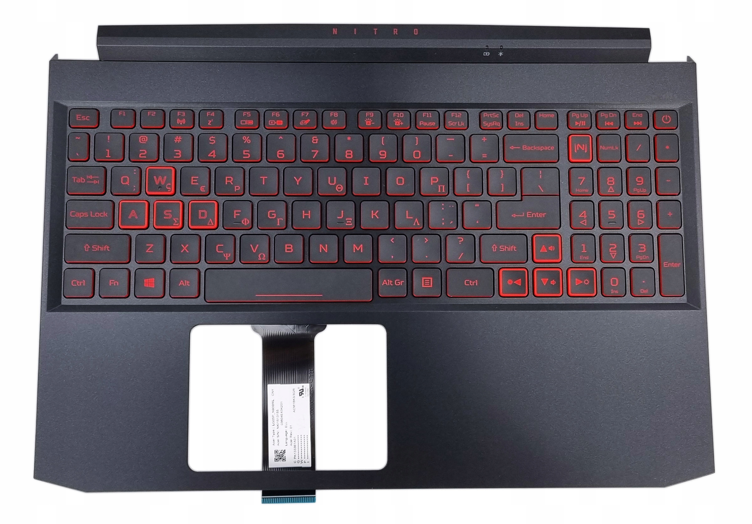 Nová Klávesnice Pro Acer Nitro AN515-44 AN515-55 GTX1650 Řecká