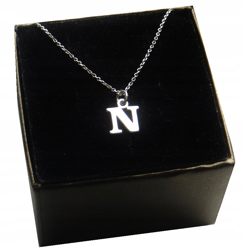 

Naszyjnik łańcuszek literka z literką N srebro 925