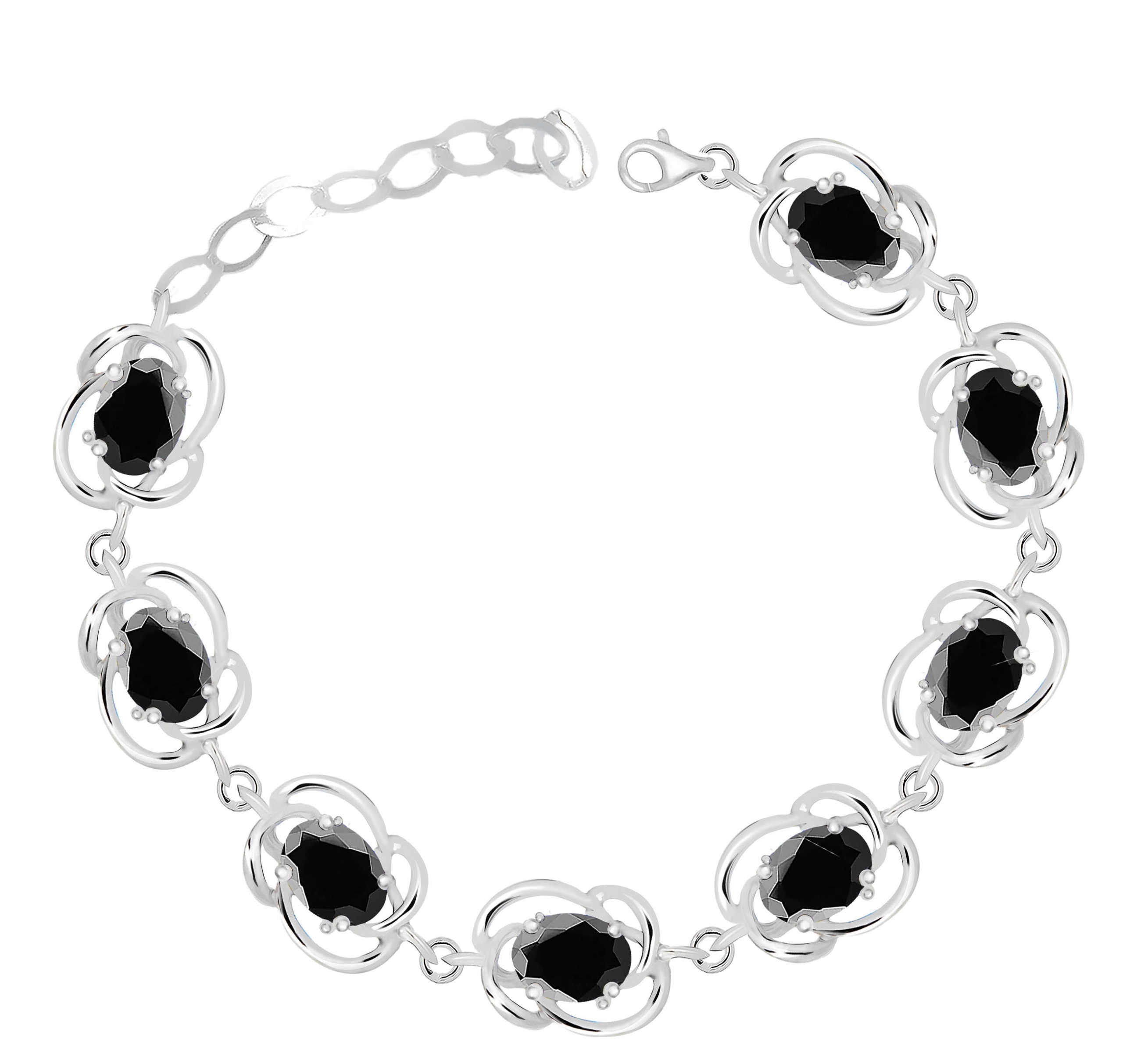 

Srebrna Bransoletka Z Czarnymi Cyrkoniami PRÓBA925