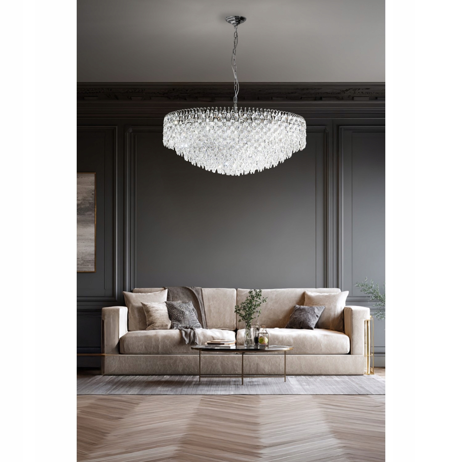 Dekorativní lustr do zámku muzea s efektním chromovaným osvětlením Burano