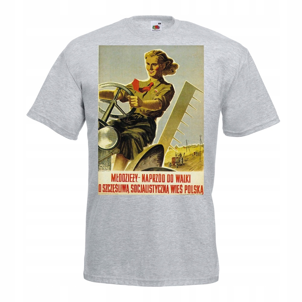 

Koszulka Prl komuna plakat prezent XL szara