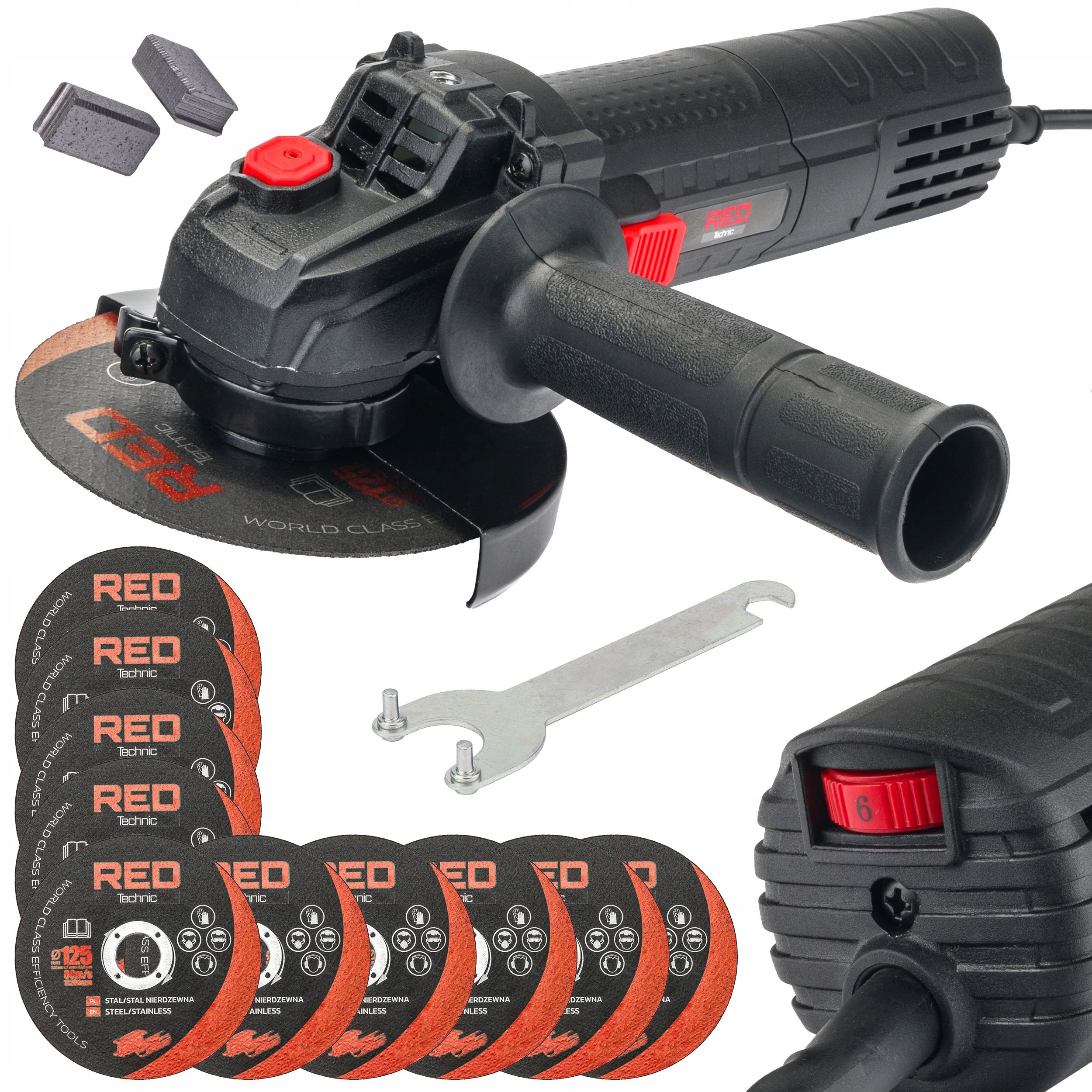 Úhlová Bruska Síťová 125MM 1300W Regulace Diax Bruska 10 Kotoučů