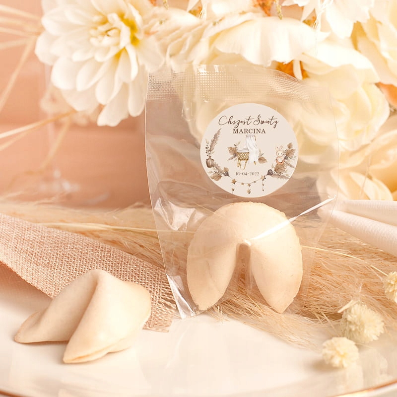 CIASTECZKA z wróżbą Chrzest BOHO10 szt.