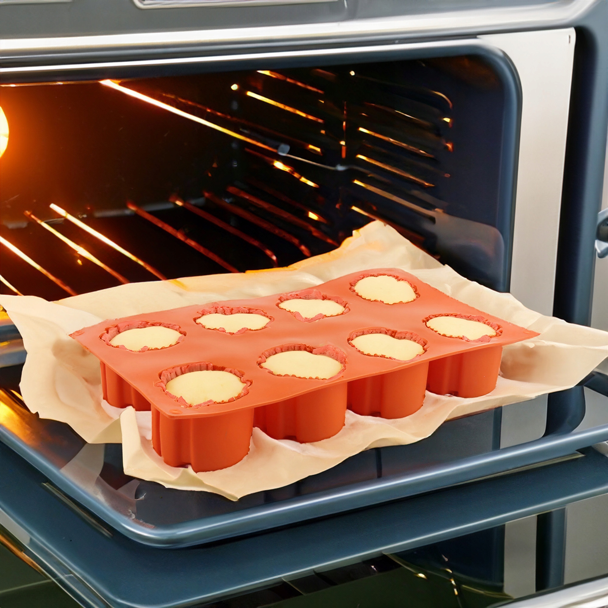 FORMA SILIKONOWA MONOPORCJE DO BABECZEK 17x29,5 CM 8SZT DESERY 3D MUSY