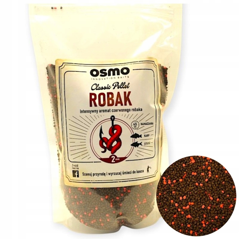Pellet Zanętowy Method Feeder Osmo Classic Red Worm Czerwony Robak 2mm 800g