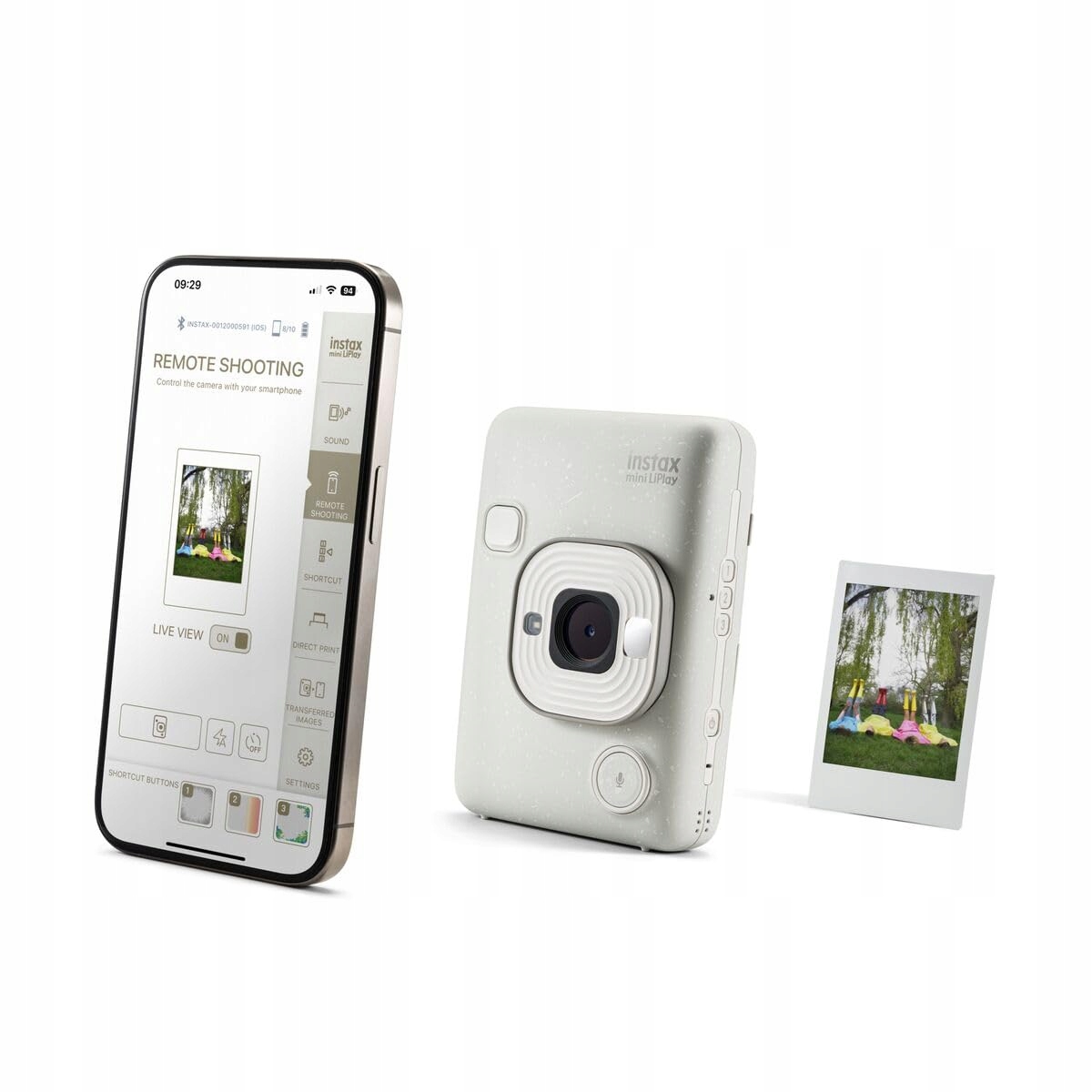 INSTAX Aparat Mini LiPlay 2 Misty White Drukowanie Zdjęć Bluetooth — miniatura 3