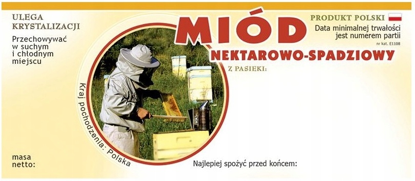 

Etykiety na Miód Nektarowo Spadziowy Kółko