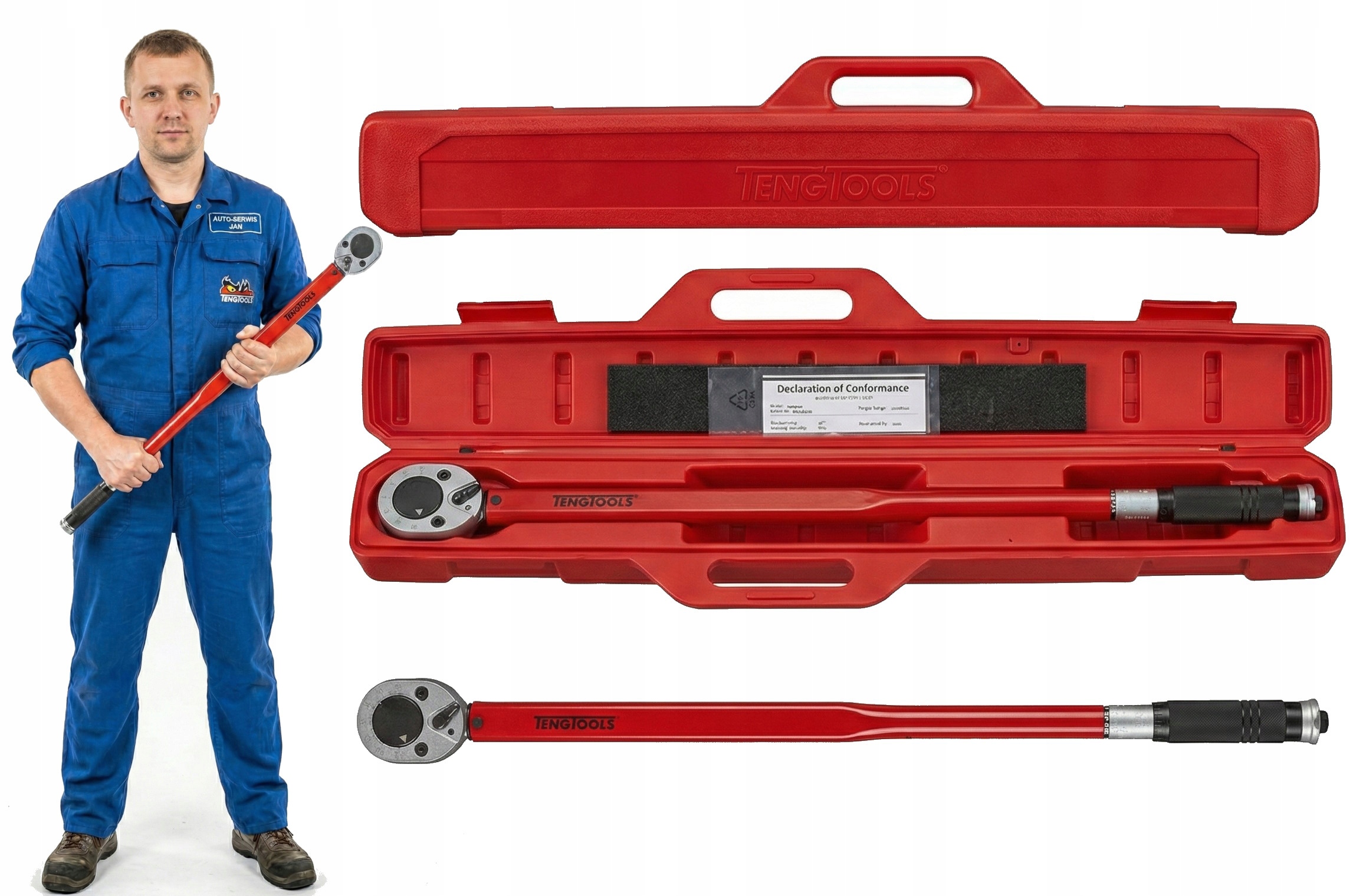 Momentový kľúč 3/4 90-450 Nm veľký v kufríku Tengtools