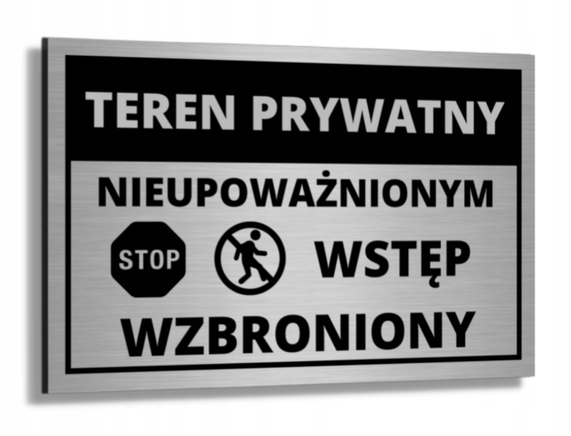 

Tablica Aluminium Teren Prywatny Wstęp Wzbroniony