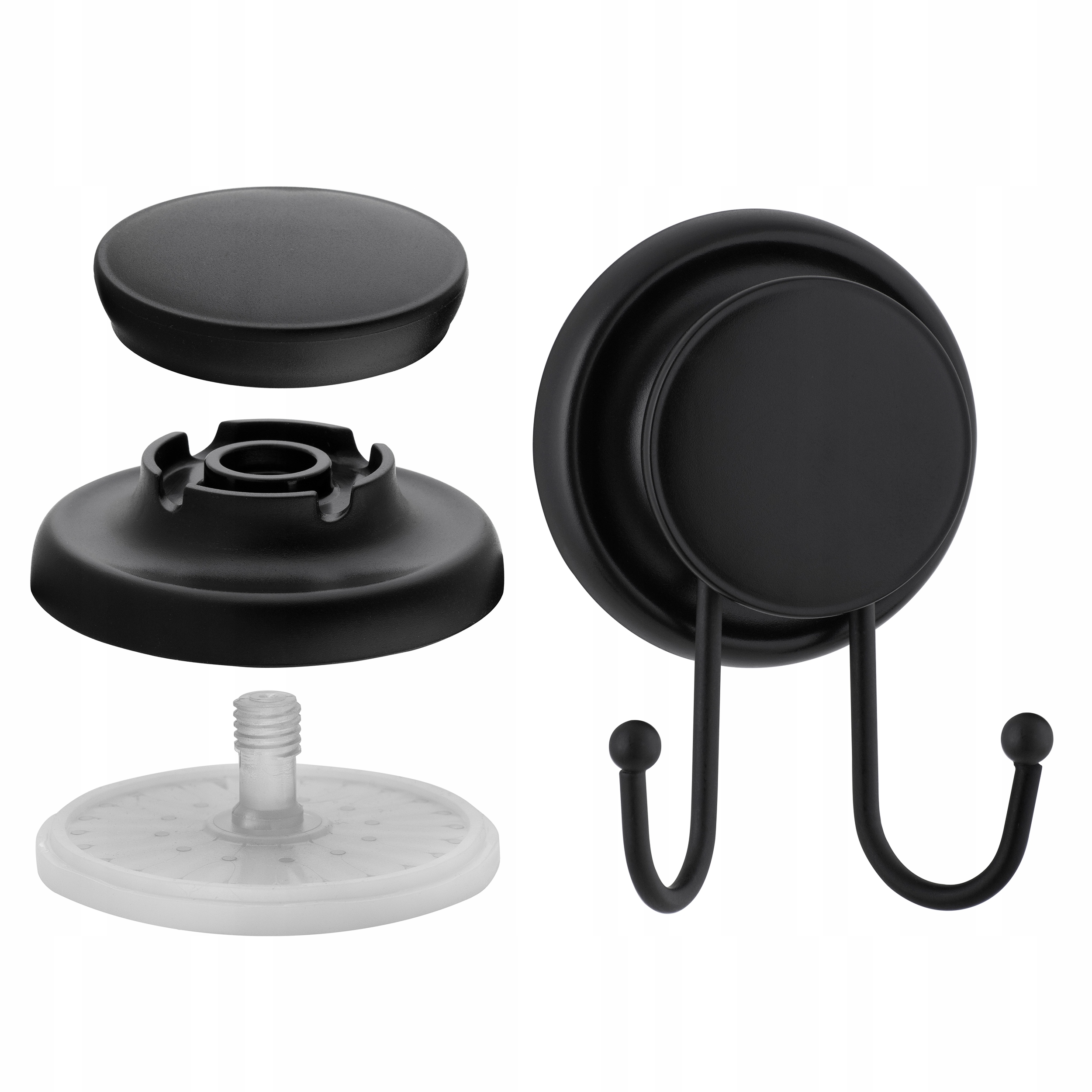 

Wieszak na ręcznik ścienny na przyssawkę czarny