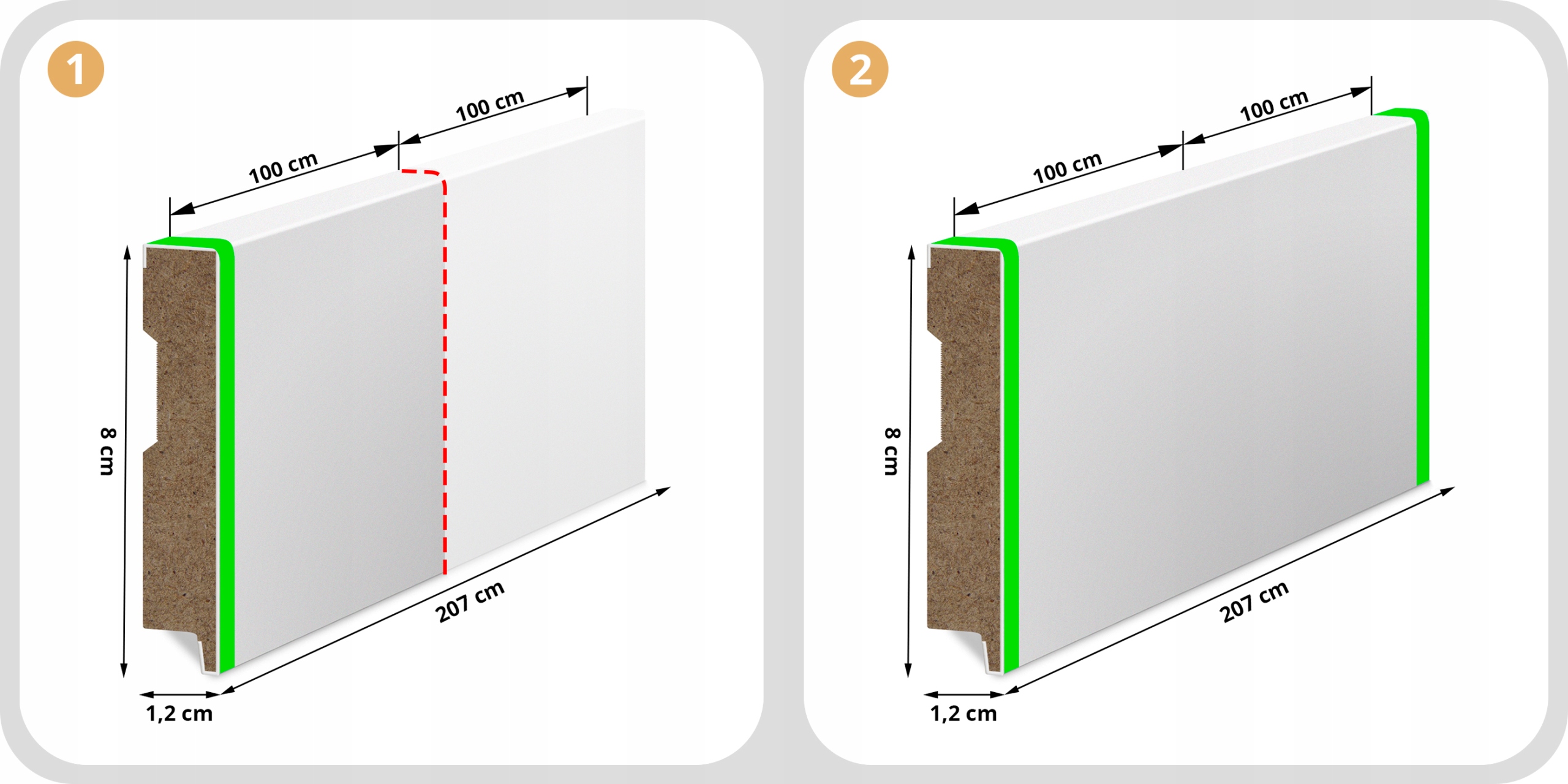 80x12 mm LISTWA PRZYPODŁOGOWA BIAŁA MDF DEKORACYJNA COKÓŁ SLIM Rodzaj listwa