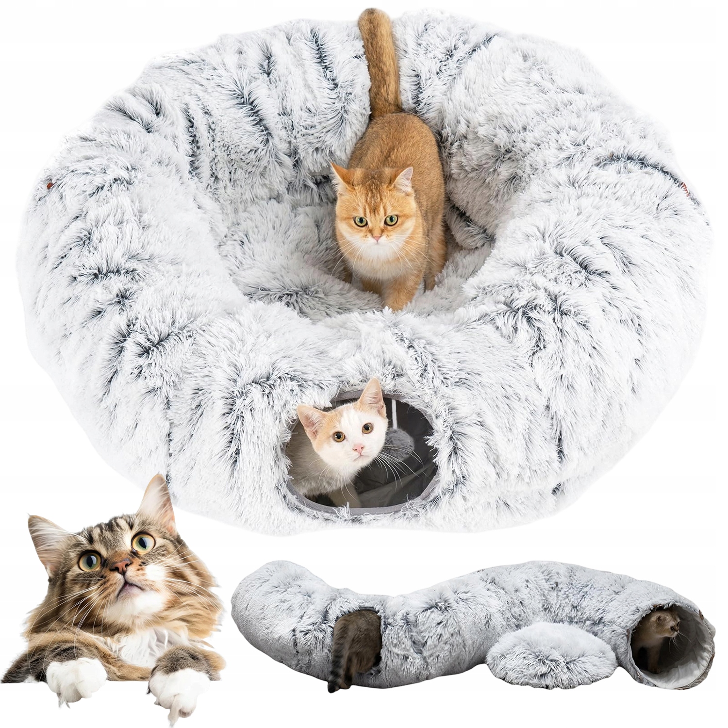 Levně Tunel Pro Kočky Plyšový Tunel Pro Domácí Zvířata Interaktivní 85*26 CM