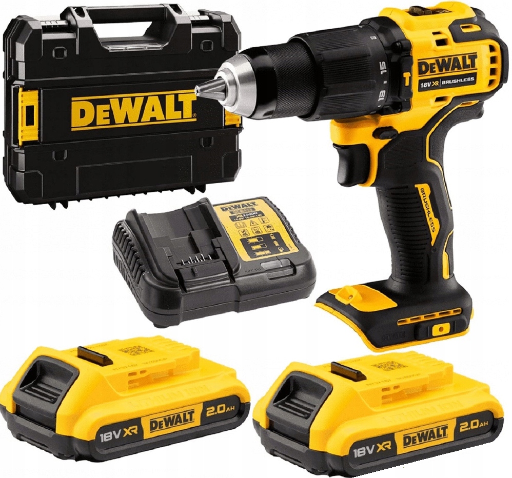 Dewalt Zestaw Xr Wiertarko Wkrętarka Udar 65Nm 2x 2.0Ah 2Ah Ładowarka Tstak
