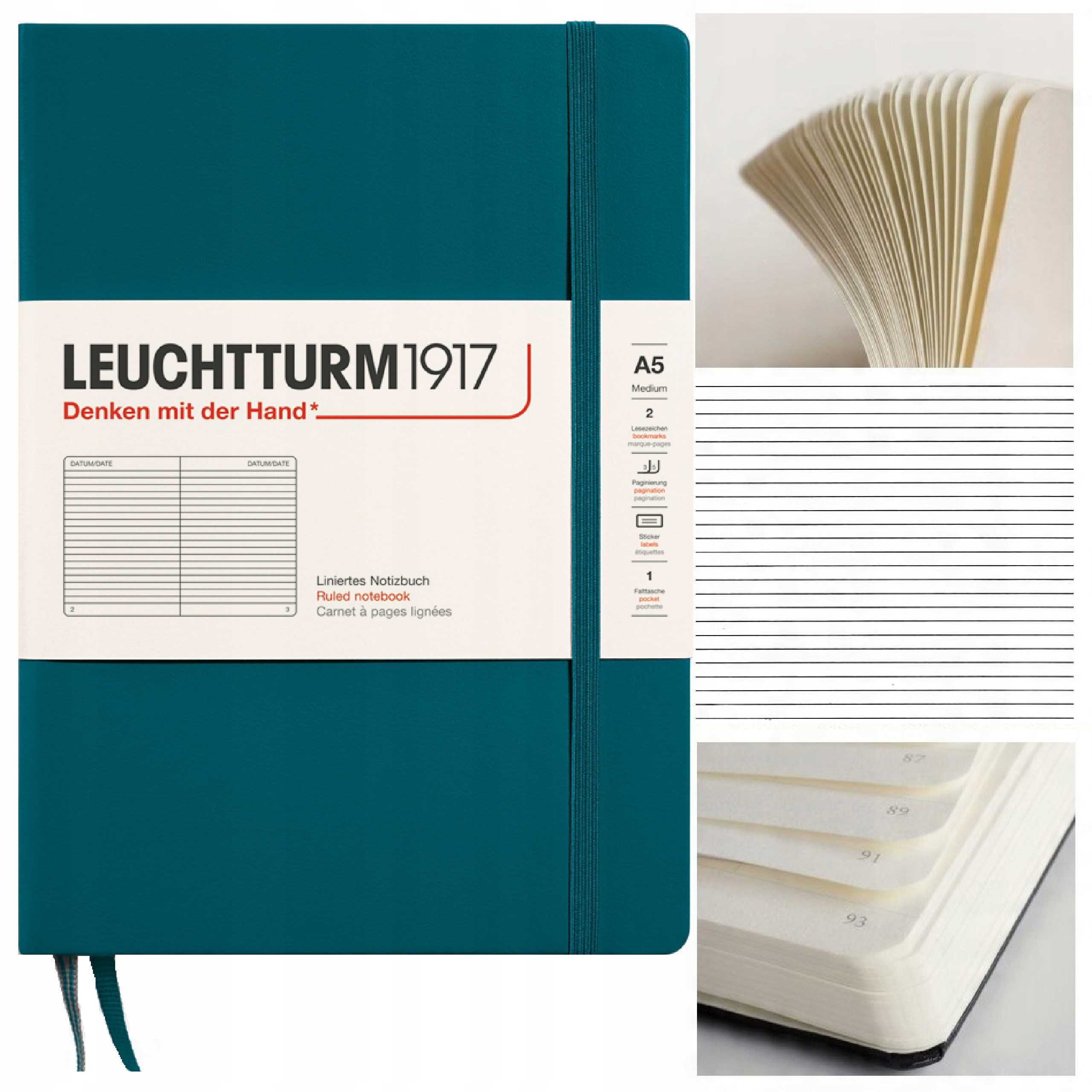 LEUCHTTURM1917 Notatnik Notes A5 Linia twardy brulion w linię Morski