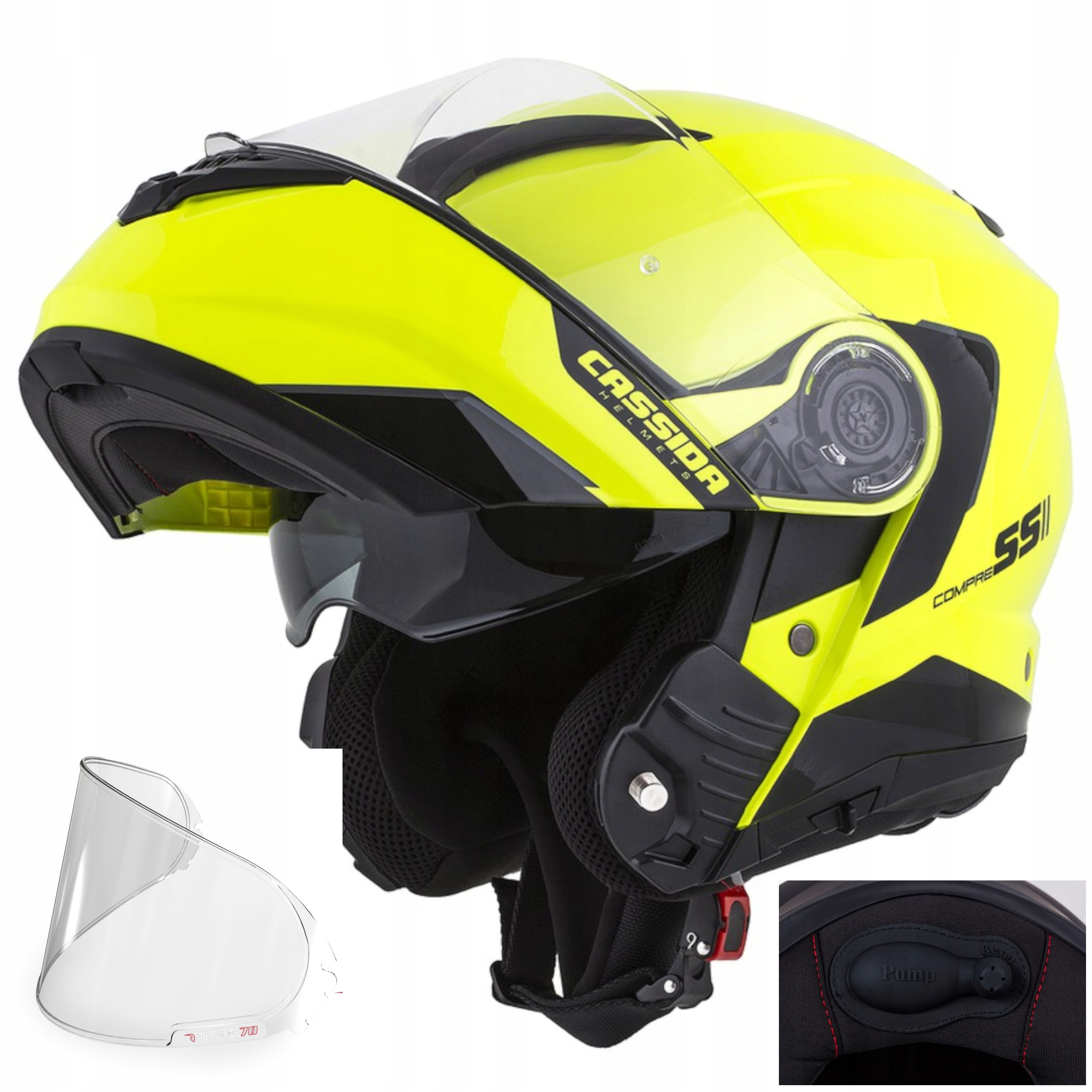 WBUDOWANA POMPKA KASK MOTOCYKLOWY CASSIDA +PINLOCK