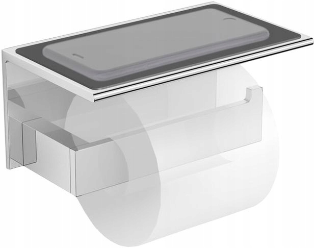 Držák na toaletní papír, chromovaná polička