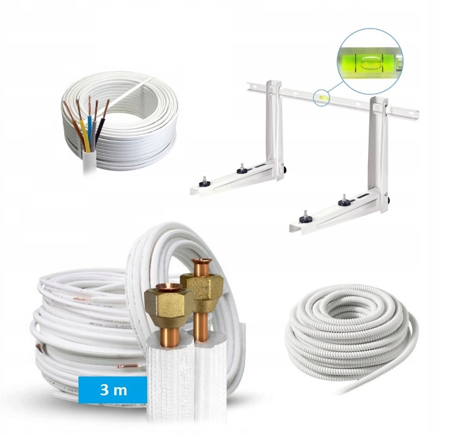 Zostava pre vlastnú montáž klimatizácie do 3,5kW medené rúrky 3 m Darček