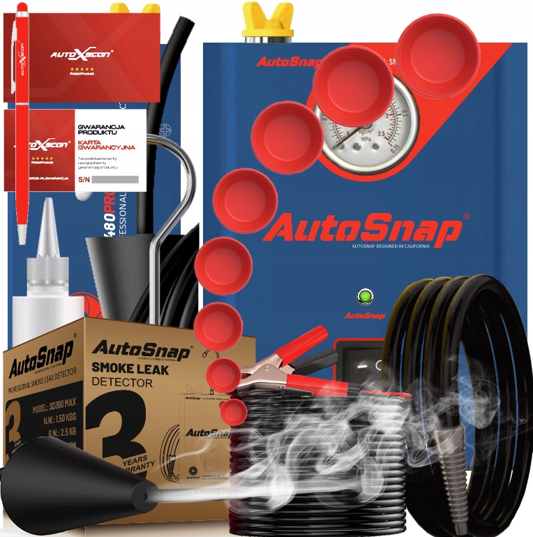 Dymiarka AutoSnap SD480MAX vstavaná Pumpička Manometer Kužeľ Sada Korkov