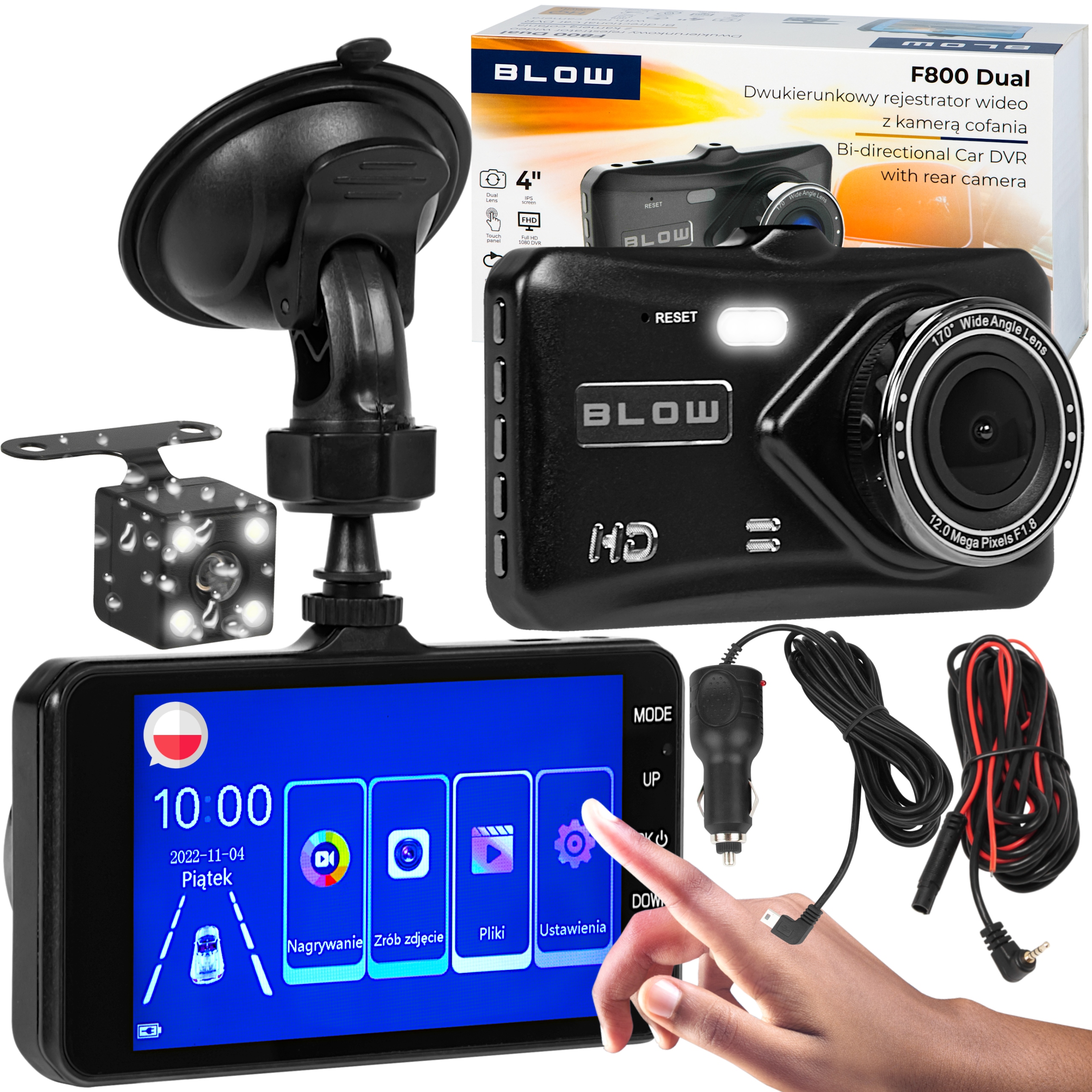

Wideorejestrator Full Hd Kamera Cofania Menu Pl