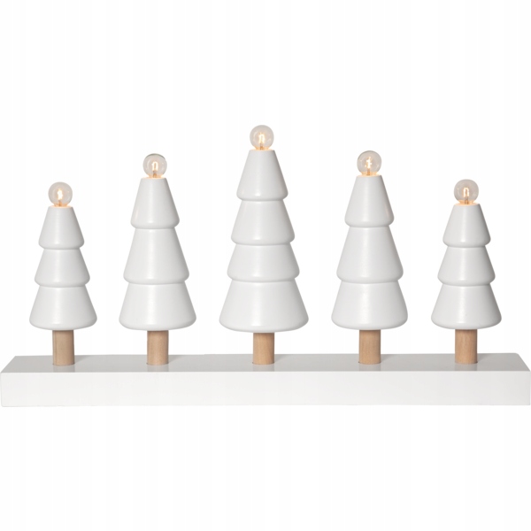 Biely drevený svietnik Skog