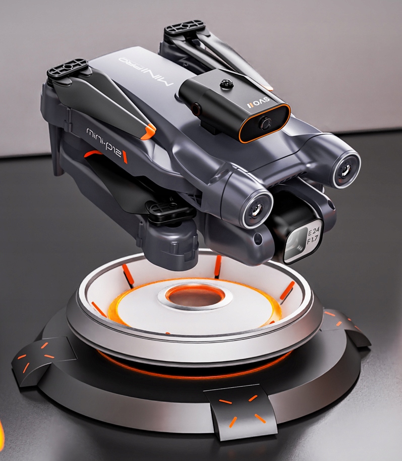 DRON P12 DWIE KAMERY PRZEDNIA STEROWANA PADEM UNIKANIE PRZESZKÓD WIFI 3xAKU Zasięg kontroli lotu 150 m