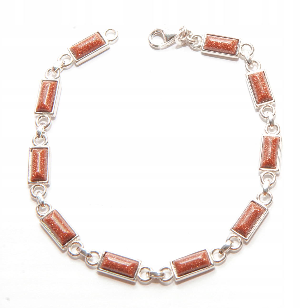 Stříbrný náramek písek pouště stříbro 925 obdélníky