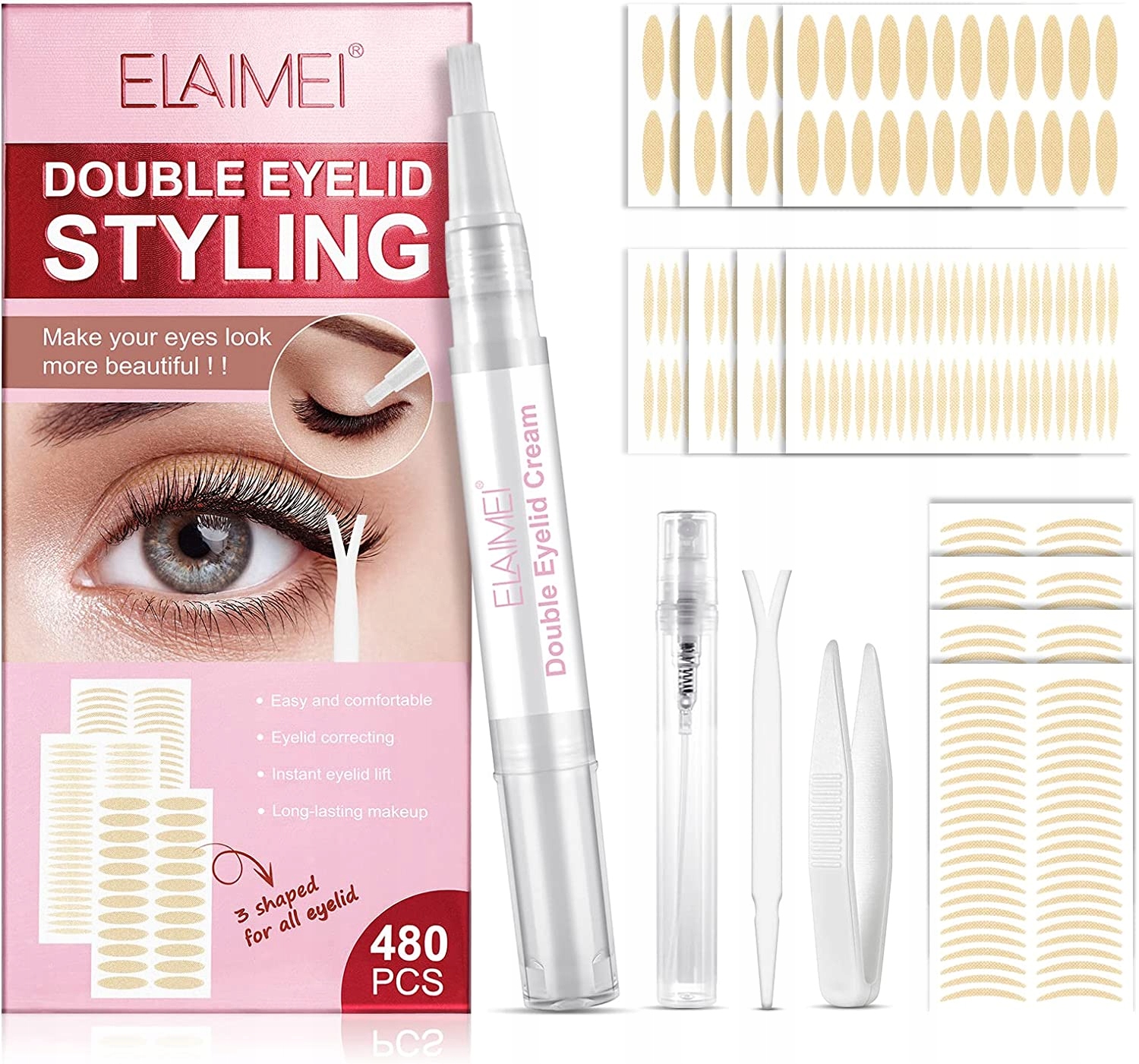 Sada pásků pro padající víčka S/m/l Frduga 480ks