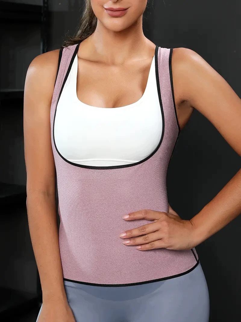 Shein Różowy Sportowy Top Bokserka Gym Fitness Sauna Effect M 66261