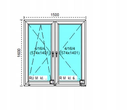 Tanie okno PCV RU+R 1x Antracyt 150x160 Materiał plastikowe
