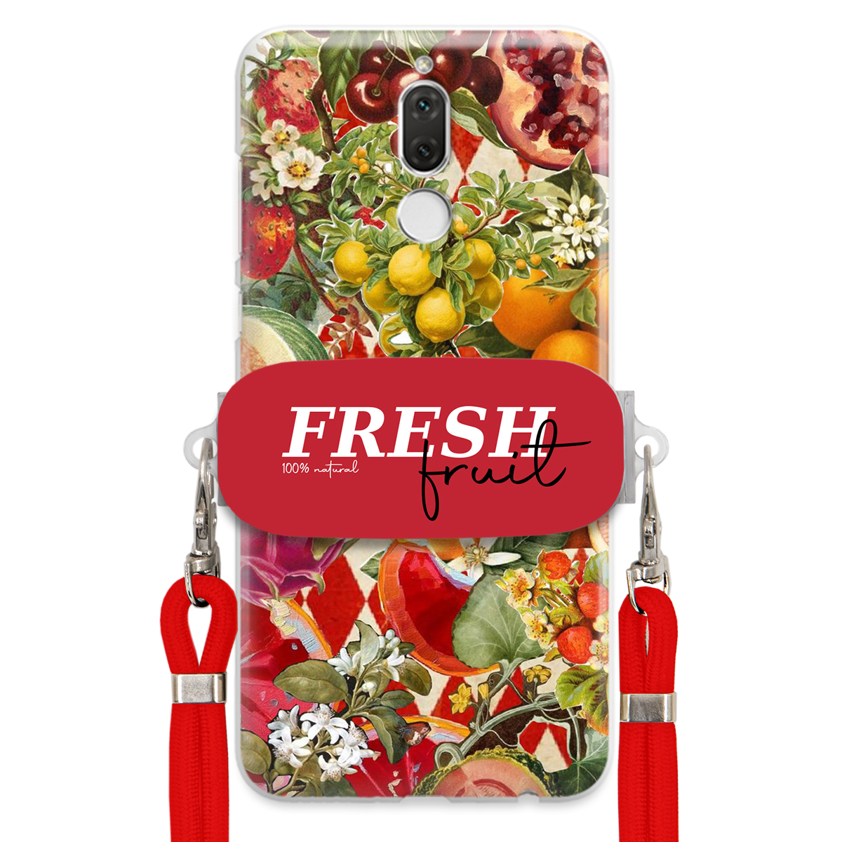 Puzdro pre Huawei Mate 10 Lite Červené Crossbody vodítko držiak Fresh Fruit