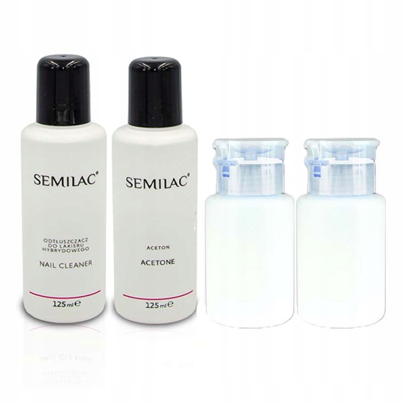 Zestaw Semilac Cleaner Aceton 125ml + Dozowniki Zakres pojemności 101-250 ml
