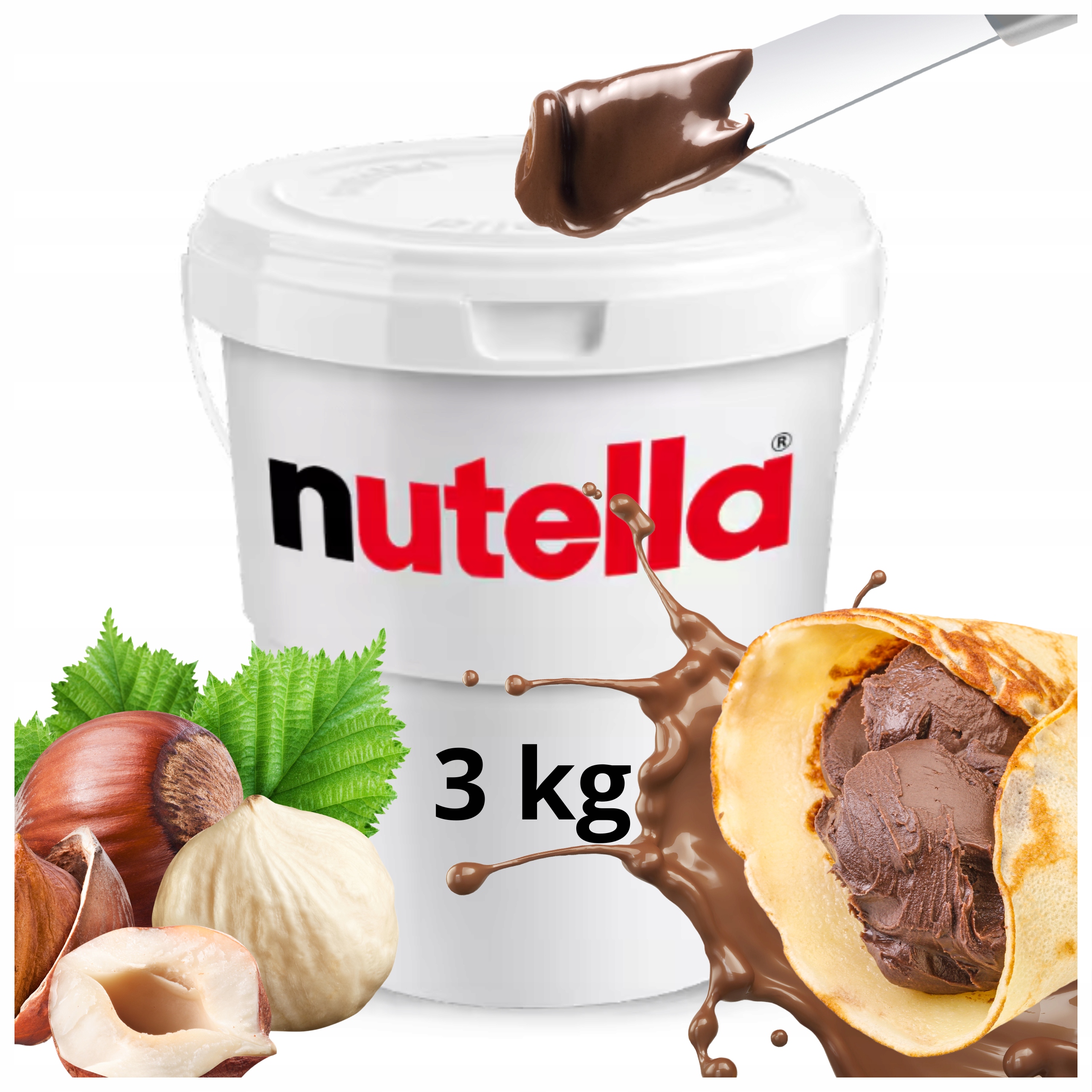 Nutella Ferrero 3 kg Krem Czekoladowo-orzechowy Duży Słodki 3000 g