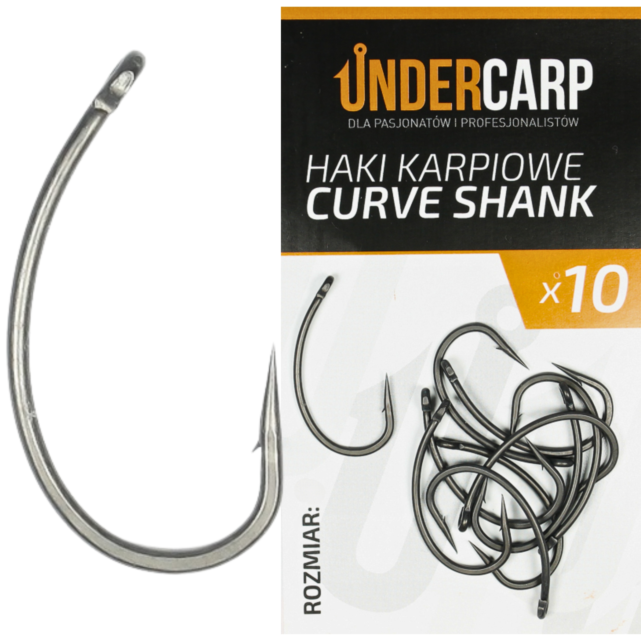 Haki Karpiowe UnderCarp Curve Shank Teflonowe rozm. 2 10szt