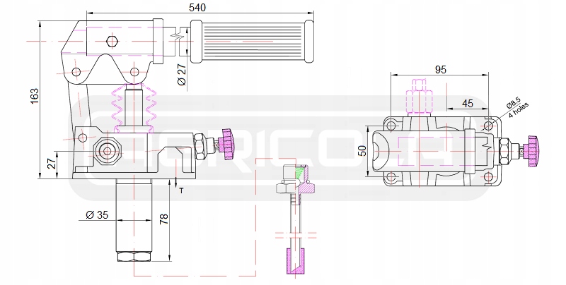 PODWOJNA POMPA HYDRAULICZNA RECZNA 1STR 2STR 10L Part number 1 40 95 10 2545