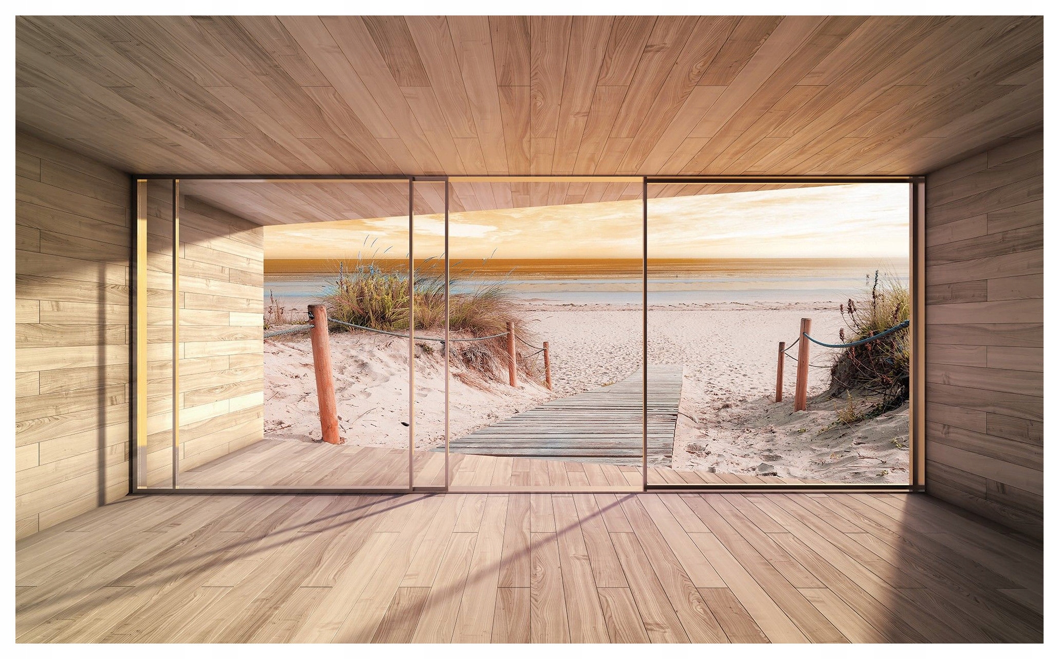 Fototapeta vliesové jazero v drevenom dome Vianočný les 416x290 lepidlo