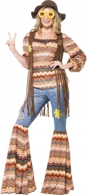 Kostým hippies hnědý Velikost M 40-42