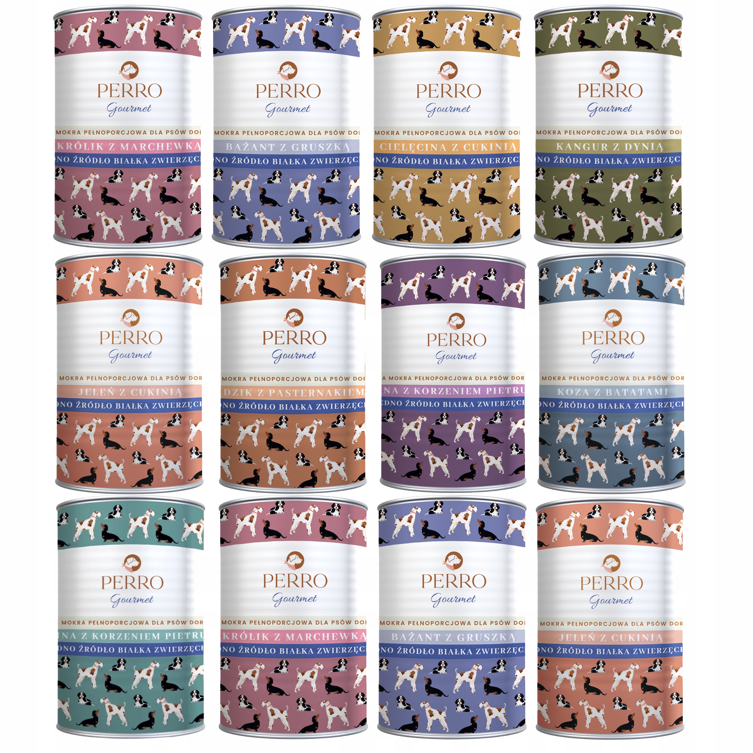 Levně Perro Gourmet Krmivo mokré pro psa mix chutí 12 x 400 g