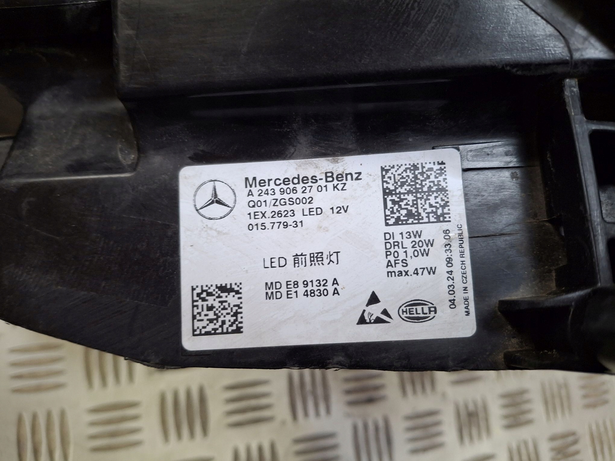 light left front FULL LED MERCEDES EQA EQB W243 2021R->