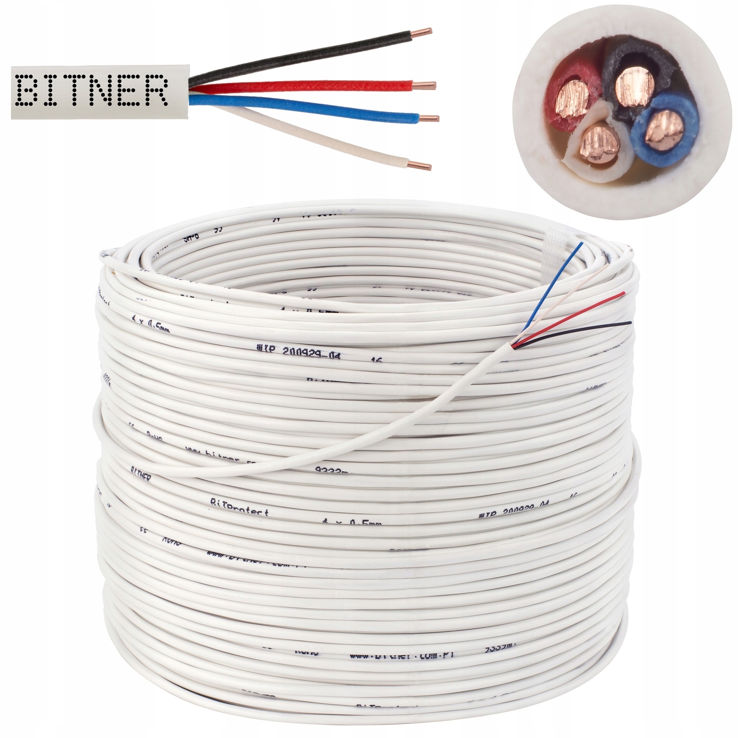 

Bitner Przewód kabel alarm domofon Ytdy 4x0,5 100m