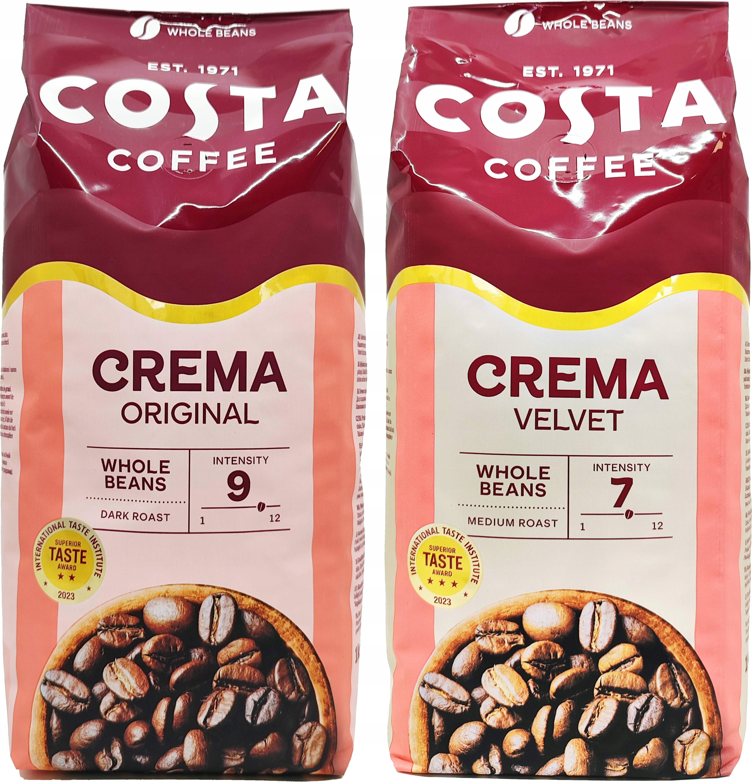 Levně Káva Zrnková Costa Coffee Zestw Crema Original Velvet 2 x 1 kg