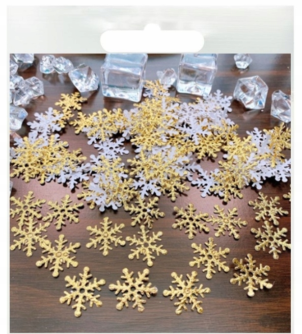 

Złote śnieżynki do scrapbookingu Dodatki 350szt G2