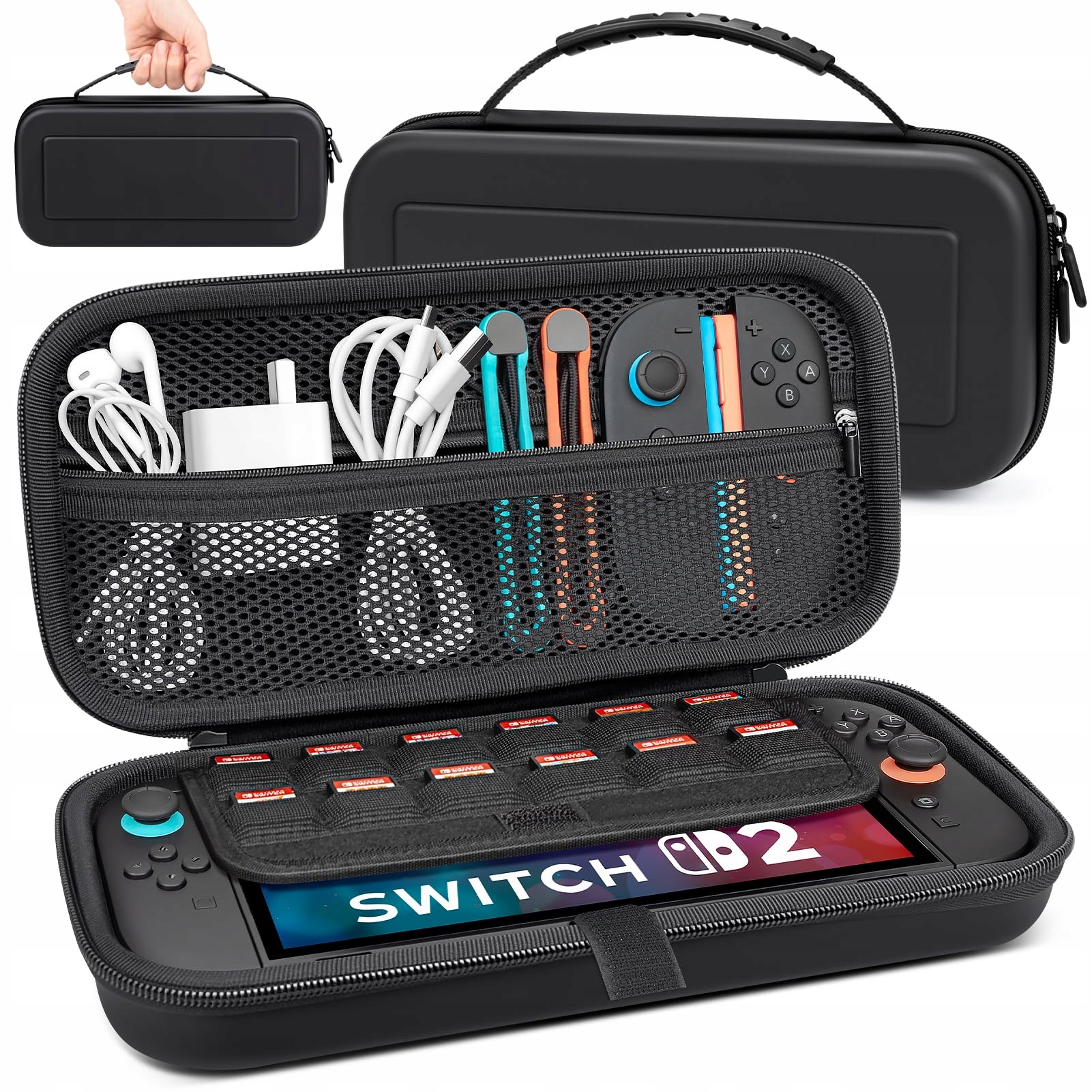 Etui Kiiwah Nintendo Switch 2 duża pojemność 12 gier strefy ochronne
