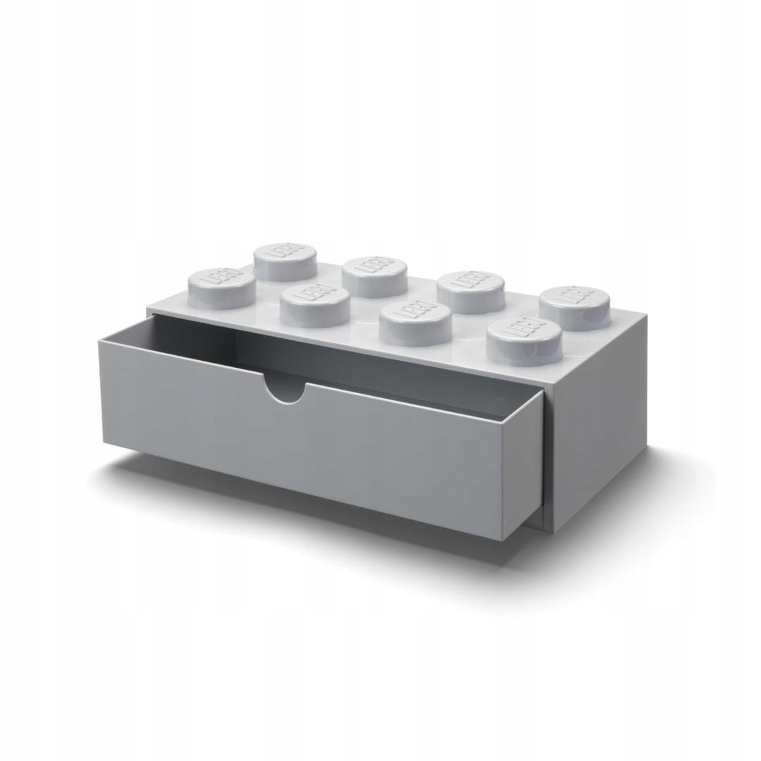 Lego (r) kontejner kostka se zásuvkou osmička šedá světlá