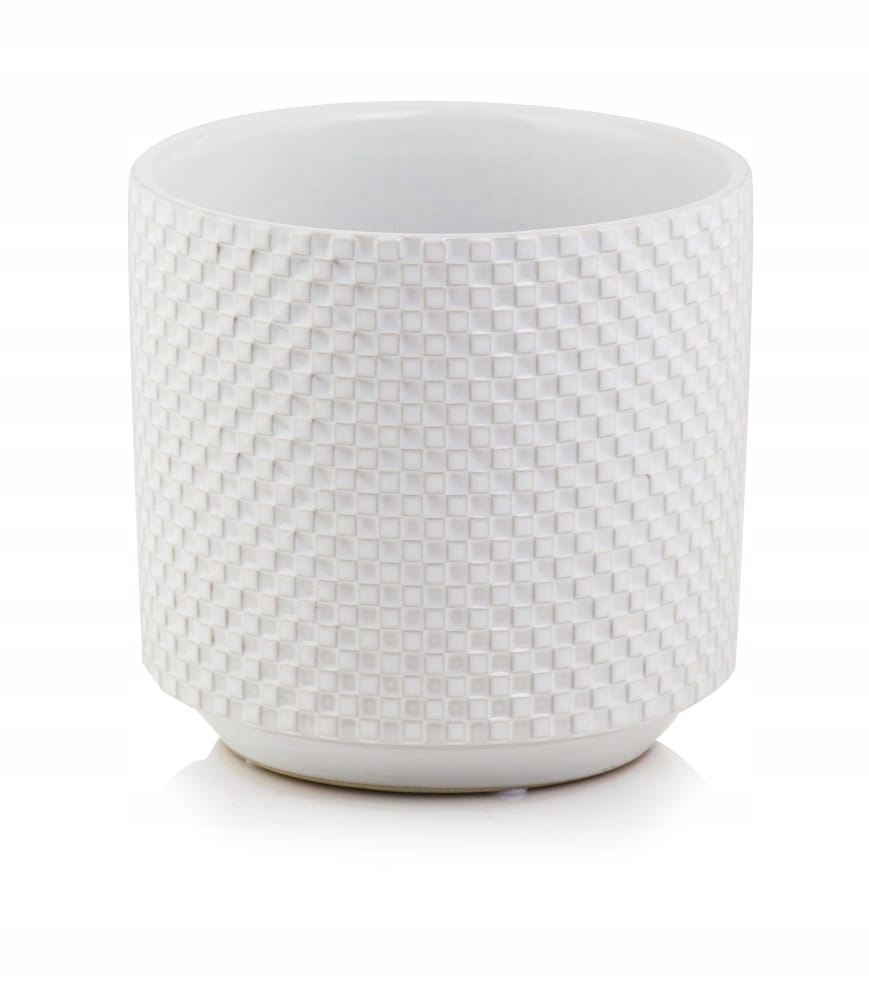 Doniczka Osłonka CERAMICZNA biała ø 13 3D