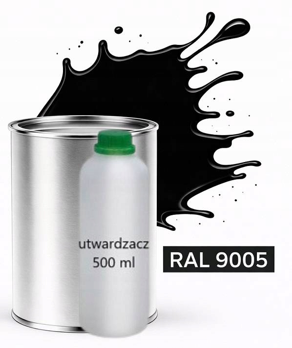 Ral 9005 Polyuretan Akryl 2:1 1L Pololesklý Lak Tužidlo Normal 0,5L