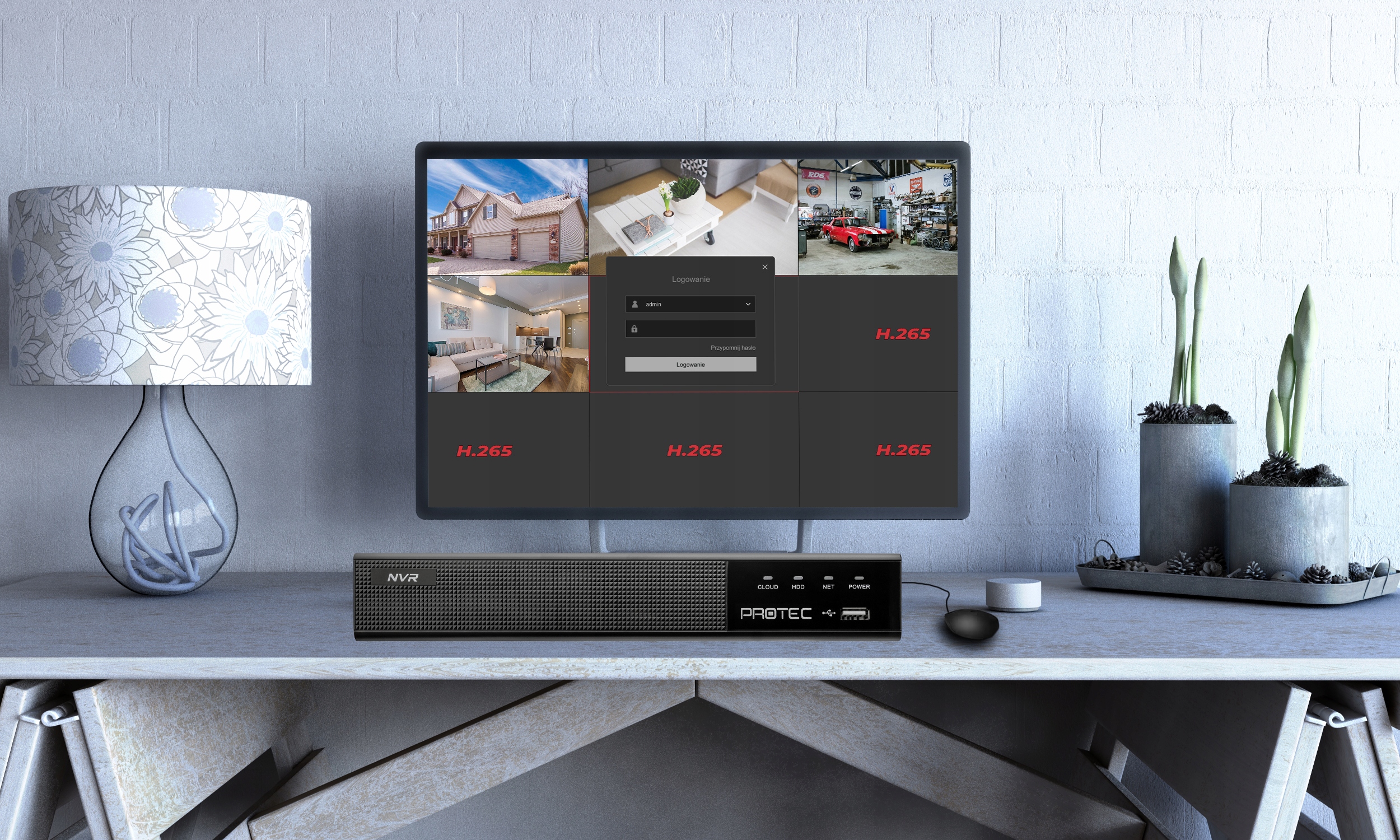 CYFROWY MONITORING 8 KAMER IP 8MPIX 4K NA SKRĘTKĘ Technologia IP