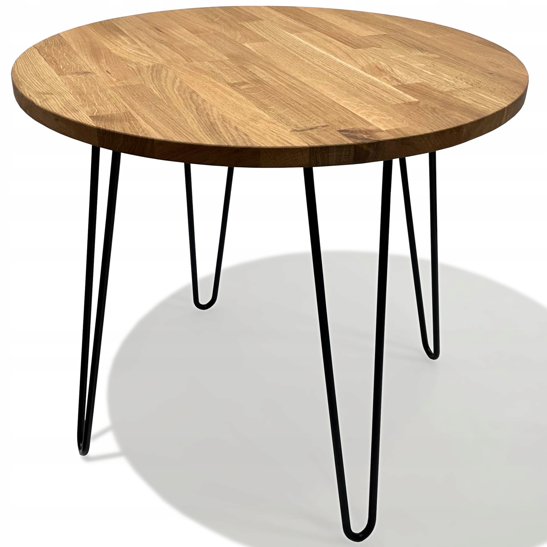 Kávový stolek Tavolo dubový dřevěný Loft kulatý 60 cm lavice do obývacího pokoje