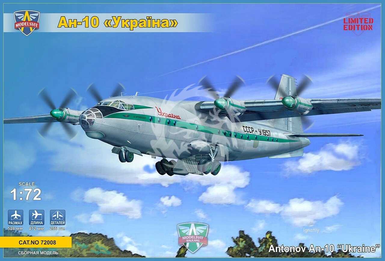 Antonov An-10 "Ukrajina" ModelSvit 72008 měřítko 1/72
